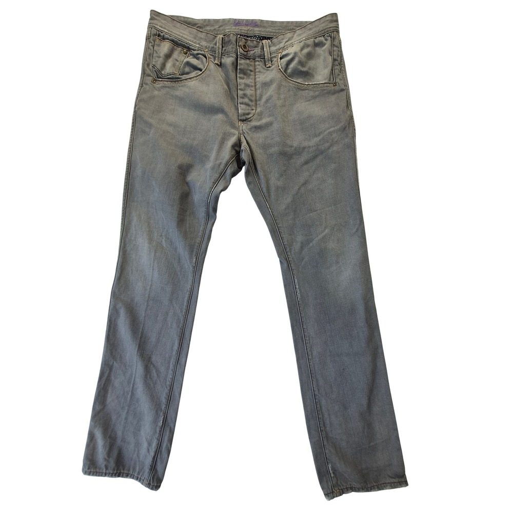 Robert Graham Slim Jim Jeans Mens 36 Gray 100% Cotton Button Fly Paisley